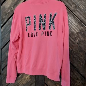 Pink Victoria Secret hot pink 1/2 zip sweatshirt